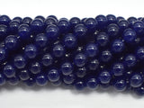 Jade - Dark Blue, 8mm, Round Beads, 14.5 Inch-BeadBeyond