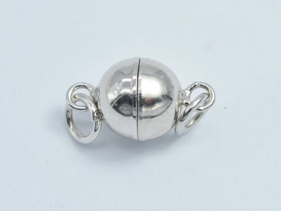 1pc 8mm 925 Sterling Silver Magnetic Ball Clasp, 14x8mm-BeadBeyond