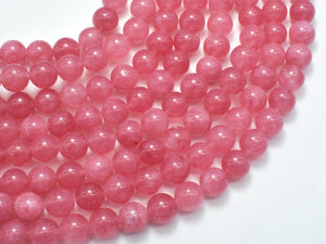Jade Beads-Rose Pink, 8mm Round Beads-BeadBeyond