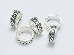 4pcs 925 Sterling Silver Beads, 8x3mm Tube Beads, Big Hole Beads, Spacer Beads-Metal Findings & Charms-BeadBeyond
