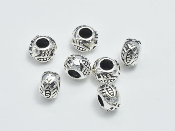 6pcs 925 Sterling Silver Beads-Antique Silver, 5mm Rondelle-Metal Findings & Charms-BeadBeyond