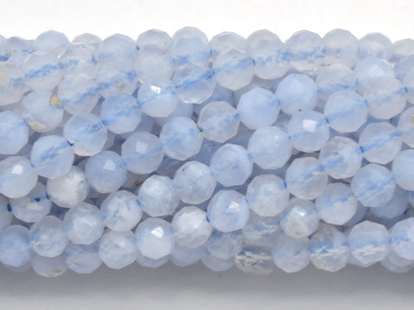 Blue Lace Agate, Blue Chalcedony, 3.5mm Micro Faceted-Gems: Round & Faceted-BeadBeyond