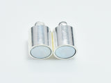 10pcs 6x19mm Magnetic Cylinder Clasp-Silver, Plated Brass-Metal Findings & Charms-BeadBeyond
