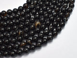 Banded Agate, Striped Agate, Black, 8mm Round-BeadBeyond