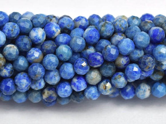 Natural Lapis Lazuli 3.6mm Micro Faceted Round, 15 Inch, Approx. 110 beads, Hole 0.6mm (298025001)-BeadBeyond