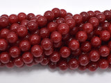 Jade Beads, Red, 8mm Round Beads-BeadBeyond