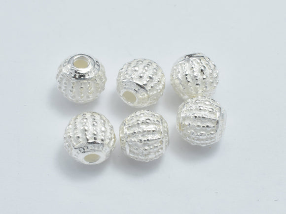 2pcs 925 Sterling Silver Beads, 5.5mm Round Beads-Metal Findings & Charms-BeadBeyond