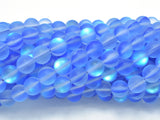 Matte Mystic Aura Quartz-Blue, 6mm (6.5mm) Round-Gems: Round & Faceted-BeadBeyond
