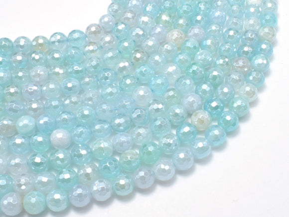 Mystic Coated Agate-Light Blue, 6mm Faceted Round-Agate: Round & Faceted-BeadBeyond