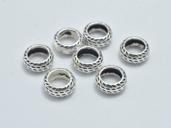 8pcs 925 Sterling Silver Beads-Antique Silver, 6mm Rondelle Beads-Metal Findings & Charms-BeadBeyond