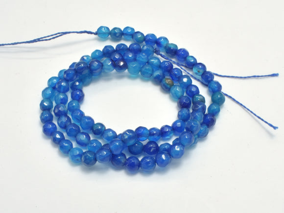 Agate Beads-Blue, 4mm Faceted Round, 15 Inch-Gems: Round & Faceted-BeadBeyond