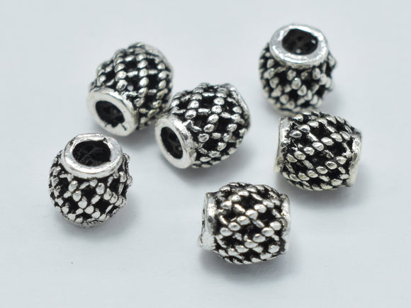 10pcs 925 Sterling Silver Beads, Drum Beads, Spacer Beads, 4x4.5mm-Metal Findings & Charms-BeadBeyond