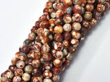 Fire Agate, Snake Skin Agate, 6mm Round, 14 Inch-BeadBeyond
