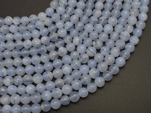 Blue Chalcedony Beads, Blue Lace Agate Beads, 6mm Round Beads-BeadBeyond