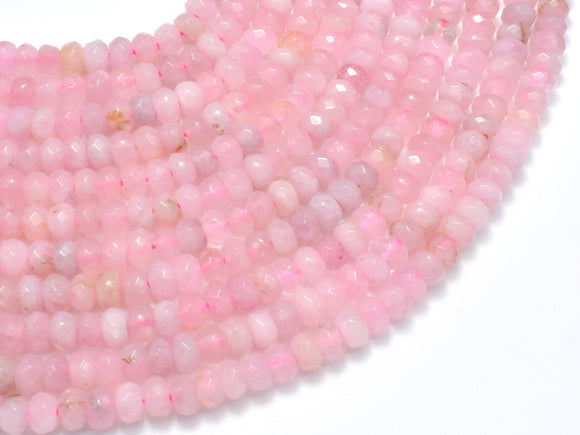 Madagascar Rose Quartz Beads, 4x6mm (3.5x5.5mm) Faceted Rondelle-Gems:Assorted Shape-BeadBeyond