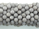 Jade Beads, Light Gray, 8mm Faceted Round-Gems: Round & Faceted-BeadBeyond