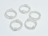 4pcs 925 Sterling Silver Circle Bead Frames, 11mm, 8.3mm Inner-BeadBeyond