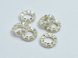 4pcs 925 Sterling Silver Beads, White CZ Spacer, 7.4mm-BeadBeyond