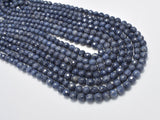 Blue Sapphire Beads, 6mm (6.4mm) Faceted Round, 18 Inch-Gems: Round & Faceted-BeadBeyond