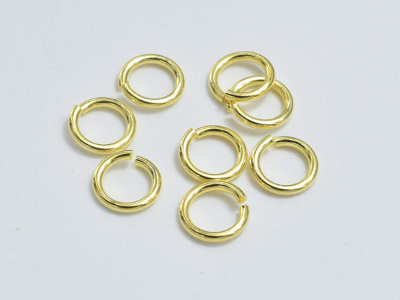 50pcs 24K Gold Vermeil Open Jump Ring, 925 Sterling Silver Open Jump Ring, 4mm-Metal Findings & Charms-BeadBeyond