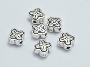 4pcs 925 Sterling Silver Beads-Antique Silver, 6mm Beads-Metal Findings & Charms-BeadBeyond