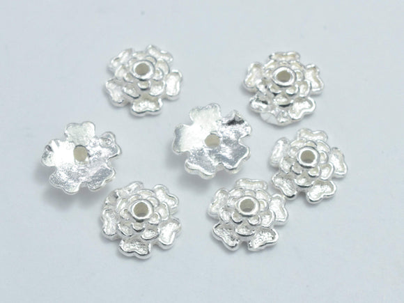 10pcs 925 Sterling Silver Bead Caps, 5.2x1.8mm Flower Bead Caps-Metal Findings & Charms-BeadBeyond