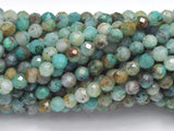 Natural Chrysocolla, 3.3-3.5mm Micro Faceted Round-Gems: Round & Faceted-BeadBeyond