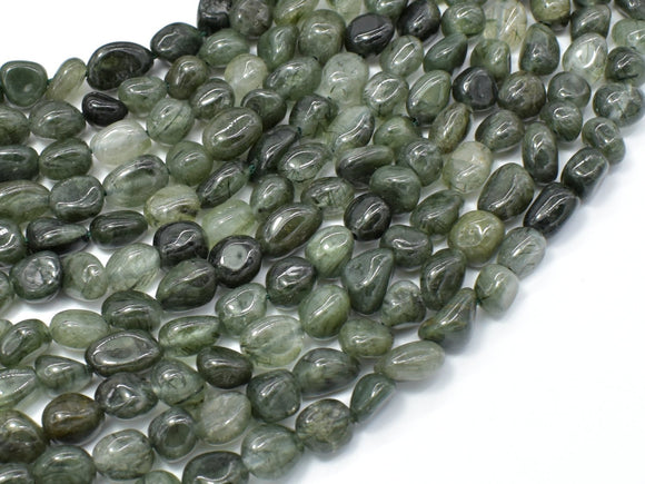 Green Rutilated Quartz Beads, Approx 6x8mm Nugget Beads-Gems: Nugget,Chips,Drop-BeadBeyond
