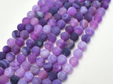 Frosted Matte Agate Beads- Purple, 7.8mm, Round Beads-Gems: Round & Faceted-BeadBeyond