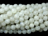 White Moonstone Beads, 6.5mm(6.8mm) Round Beads-Gems: Round & Faceted-BeadBeyond