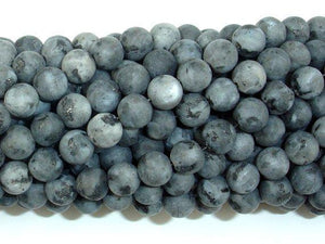 Matte Black Labradorite Beads, Matte Larvikite, 6mm Round Beads-Gems: Round & Faceted-BeadBeyond