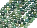 Moss Agate Beads, 8mm, Green, Round Beads-Gems: Round & Faceted-BeadBeyond