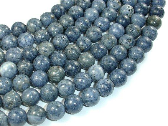 Blue Sponge Coral Beads, 10mm Round Beads-Gems: Round & Faceted-BeadBeyond