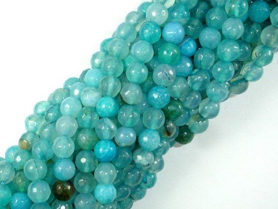 Light Blue Agate Beads, 6mm Faceted Round Beads-Agate: Round & Faceted-BeadBeyond