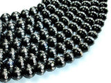 Black Onyx with Rhinestone, 8mm Round Beads-Gems: Round & Faceted-BeadBeyond