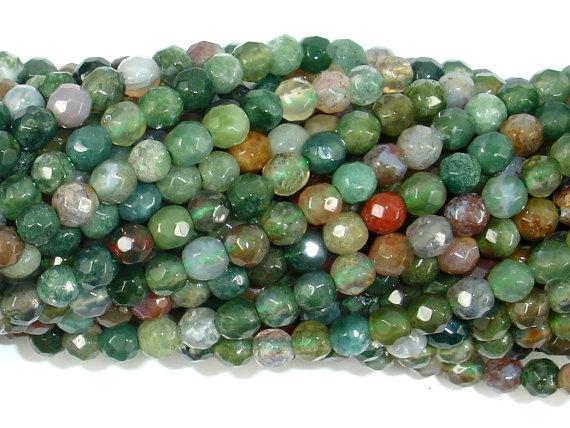 Indian Agate Beads, Fancy Jasper Beads, 4mm Faceted Round Beads-Gems: Round & Faceted-BeadBeyond