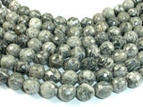 Gray Picture Jasper Beads, 10mm Faceted Round Beads-Gems: Round & Faceted-BeadBeyond