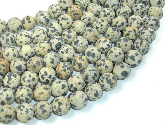 Matte Dalmation Jasper Beads, 10mm Round Beads-Gems: Round & Faceted-BeadBeyond