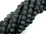 Matte Black Stone, 10mm Round Beads-Gems: Round & Faceted-BeadBeyond