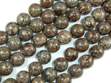 Brown Snowflake Obsidian Beads, 12mm Round Beads-Gems: Round & Faceted-BeadBeyond