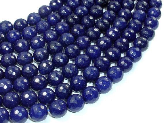 Dark Blue Jade Beads, 10mm Faceted Round Beads-Gems: Round & Faceted-BeadBeyond