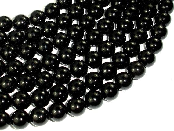Jet Gemstone, 10mm Round Beads-Gems: Round & Faceted-BeadBeyond