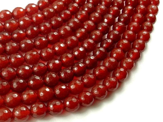 Carnelian Beads, 8mm, Red, Faceted Round Beads-Gems: Round & Faceted-BeadBeyond