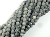 Matte Gray Picture Jasper Beads, 6mm, Round Beads-Gems: Round & Faceted-BeadBeyond