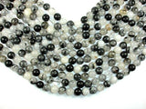 Black Rutilated Quartz Beads, 10mm Round Beads-Gems: Round & Faceted-BeadBeyond