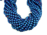 Druzy Agate Beads, Blue Geode Beads, 6mm, Round-Agate: Round & Faceted-BeadBeyond