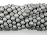 Druzy Agate Beads, Silver Gray Geode Beads, 6mm Round Beads-Agate: Round & Faceted-BeadBeyond