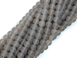 Matte Gray Agate Beads, 6mm Round Beads-Gems: Round & Faceted-BeadBeyond