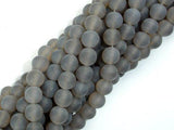 Matte Gray Agate Beads, 8mm Round Beads-Gems: Round & Faceted-BeadBeyond