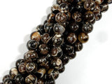 Turritella Agate, Elimia Tenera Fossil Shell, 6mm(6.4mm) Round Beads-Gems: Round & Faceted-BeadBeyond